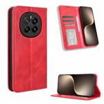 For Honor Magic7 Magnetic Buckle Retro Texture Leather Phone Case(Red)