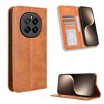 For Honor Magic7 Magnetic Buckle Retro Texture Leather Phone Case(Brown)