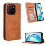 For Honor X5b 4G Magnetic Buckle Retro Texture Leather Phone Case(Brown)