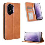 For Honor 300 5G Magnetic Buckle Retro Texture Leather Phone Case(Brown)