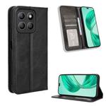 For Honor X8c 4G Magnetic Buckle Retro Texture Leather Phone Case(Black)