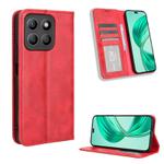 For Honor X8c 4G Magnetic Buckle Retro Texture Leather Phone Case(Red)
