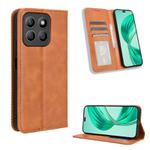 For Honor X8c 4G Magnetic Buckle Retro Texture Leather Phone Case(Brown)