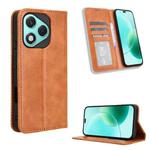 For Honor 400 Lite Magnetic Buckle Retro Texture Leather Phone Case(Brown)