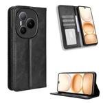 For Honor Power 5G Magnetic Buckle Retro Texture Leather Phone Case(Black)