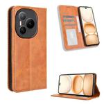 For Honor Power 5G Magnetic Buckle Retro Texture Leather Phone Case(Brown)