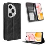 For Honor 400 Pro Global 160.8mm Magnetic Buckle Retro Texture Leather Phone Case(Black)