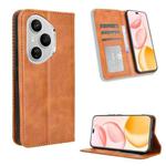 For Honor 400 Pro Global 160.8mm Magnetic Buckle Retro Texture Leather Phone Case(Brown)