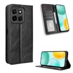 For Honor X6c 4G Magnetic Buckle Retro Texture Leather Phone Case(Black)