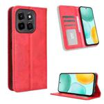 For Honor X6c 4G Magnetic Buckle Retro Texture Leather Phone Case(Red)