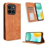 For Honor X6c 4G Magnetic Buckle Retro Texture Leather Phone Case(Brown)