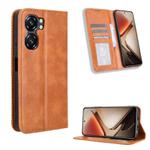 For Oukitel C58 / C58 Pro Magnetic Buckle Retro Texture Leather Phone Case(Brown)
