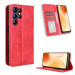 For Oukitel C1 / C1 Pro Magnetic Buckle Retro Texture Leather Phone Case(Red)