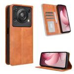 For Oukitel C60 / C60 Pro Magnetic Buckle Retro Texture Leather Phone Case(Brown)