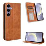 For Samsung Galaxy S24+ 5G Magnetic Buckle Retro Texture Leather Phone Case(Brown)