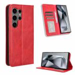 For Samsung Galaxy S24 Ultra 5G Magnetic Buckle Retro Texture Leather Phone Case(Red)