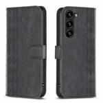 For Samsung Galaxy S23 5G Plaid Embossed Leather Phone Case(Black)