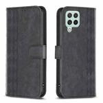 For Samsung Galaxy A22 4G Plaid Embossed Leather Phone Case(Black)