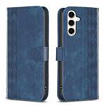 For Samsung Galaxy S23 FE 5G Plaid Embossed Leather Phone Case(Blue)
