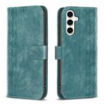 For Samsung Galaxy S23 FE 5G Plaid Embossed Leather Phone Case(Green)