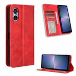 For Sony Xperia 5 V 2023 Magnetic Buckle Retro Texture Leather Phone Case(Red)