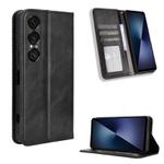 For Sony Xperia 1 VII Magnetic Buckle Retro Texture Leather Phone Case(Black)