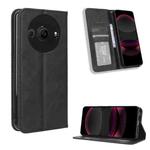 For Sharp Aquos R8 Pro / Leica Leitz Phone 3 Magnetic Buckle Retro Texture Leather Phone Case(Black)