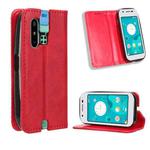 For Sharp Mamorino6 Magnetic Buckle Retro Texture Leather Phone Case(Red)