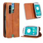 For Sharp Mamorino6 Magnetic Buckle Retro Texture Leather Phone Case(Brown)