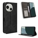 For Sharp Aquos R9 Magnetic Buckle Retro Texture Leather Phone Case(Black)