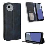 For Sharp Aquos wish4 Magnetic Buckle Retro Texture Leather Phone Case(Blue)