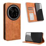 For Sharp Aquos R9 Pro Magnetic Buckle Retro Texture Leather Phone Case(Brown)