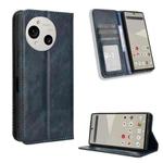 For Sharp Aquos R10 Magnetic Buckle Retro Texture Leather Phone Case(Blue)