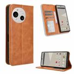 For Sharp Aquos R10 Magnetic Buckle Retro Texture Leather Phone Case(Brown)