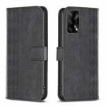 For OPPO A74 4G / F19 4G Plaid Embossed Leather Phone Case(Black)