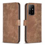 For OPPO A94 5G / F19 Pro+ 5G Plaid Embossed Leather Phone Case(Brown)