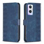 For OPPO A96 5G / Reno7 Z Plaid Embossed Leather Phone Case(Blue)