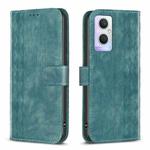 For OPPO A96 5G / Reno7 Z Plaid Embossed Leather Phone Case(Green)