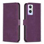 For OPPO A96 5G / Reno7 Z Plaid Embossed Leather Phone Case(Purple)