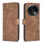 For OPPO Find X6 Plaid Embossed Leather Phone Case(Brown)