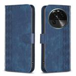 For OPPO Find X6 Plaid Embossed Leather Phone Case(Blue)