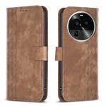 For OPPO Find X6 Pro Plaid Embossed Leather Phone Case(Brown)