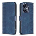 For Realme C55 Plaid Embossed Leather Phone Case(Blue)