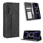 For Xiaomi Poco F5 Pro / Redmi K60 5G Magnetic Buckle Retro Texture Leather Phone Case(Black)