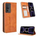 For Xiaomi Poco F5 Pro / Redmi K60 5G Magnetic Buckle Retro Texture Leather Phone Case(Brown)