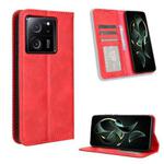 For Xiaomi 13T / 13T Pro Magnetic Buckle Retro Texture Leather Phone Case(Red)