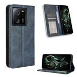 For Xiaomi 13T / 13T Pro Magnetic Buckle Retro Texture Leather Phone Case(Blue)