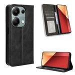 For Xiaomi Poco M6 Pro 4G Magnetic Buckle Retro Texture Leather Phone Case(Black)