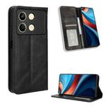 For Xiaomi Redmi Note 13R Magnetic Buckle Retro Texture Leather Phone Case(Black)