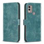 For Nokia C22 Plaid Embossed Leather Phone Case(Green)
